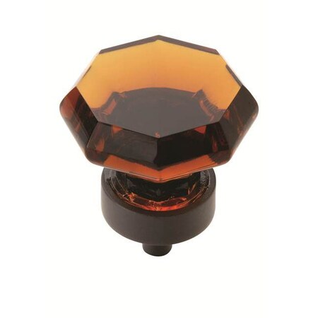 Amerock Traditional Classics Cabinet Knobs Amber Glass / Black Bronze BP55268ABBR