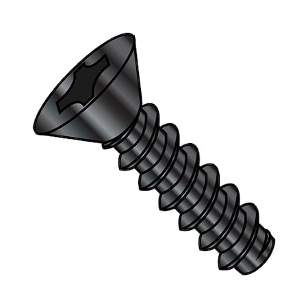 Zoro Select Self-Drilling Screw, #6-20 x 3/8 in, Black Oxide Steel Flat Head Phillips Drive, 10000 PK 0606BPFB