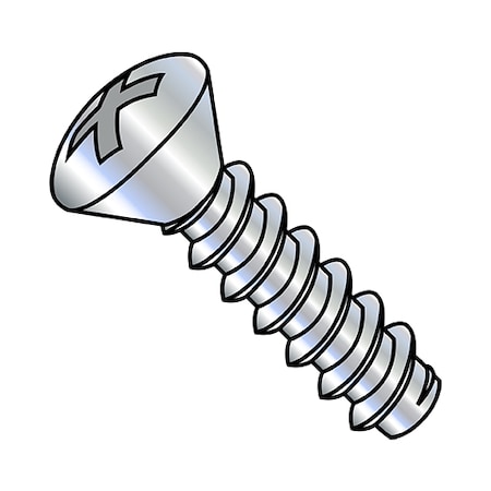 Zoro Select Self-Drilling Screw, #6-20 x 3/8 in, Zinc Plated Steel Oval Head Phillips Drive, 10000 PK 0606BPO