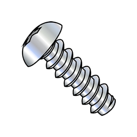 Zoro Select Sheet Metal Screw, #10-16 x 3/8 in, Zinc Plated Steel Round Head Phillips Drive, 8000 PK 1006BPR