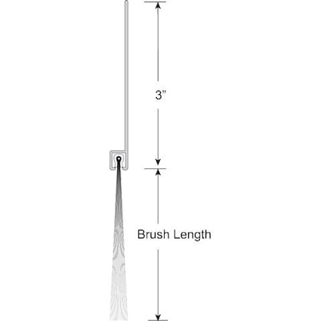 American Garage Door Supply Brushseal, SD, Nylon, 3-in Straight Holder, 3-in Brush, 94-in. BNS3383-94