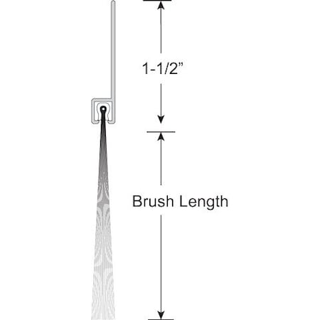 American Garage Door Supply Brushseal, Polyp., 1-1/2-in Straight Holder, 1-1/2-in Brush, 94-in. BPS155-94