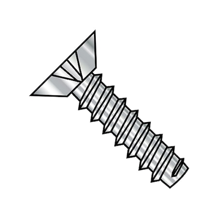 Zoro Select Self-Drilling Screw, #6-20 x 5/16 in, Plain 18-8 Stainless Steel Flat Head Phillips Drive, 5000 PK 0605BPU188