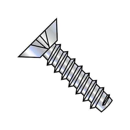 Zoro Select Self-Drilling Screw, #10-16 x 3/4 in, Zinc Plated Steel Flat Head Phillips Drive, 6000 PK 1012BPU