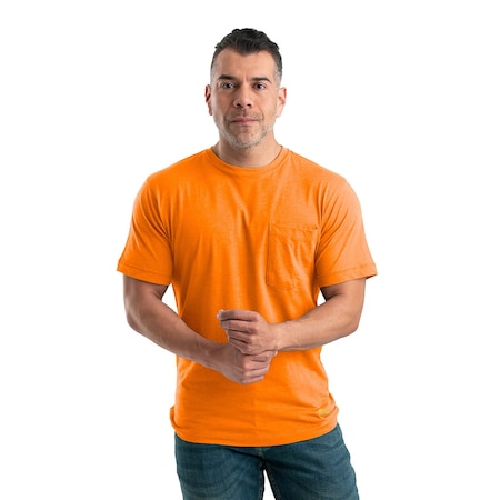 Berne Performance Short Sleeve Pocket Tee, 6XL, 60% Cotton / 40% polyester Jersey, Orange, 6XLT BSM38