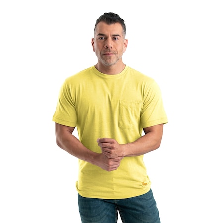 Berne Performance Short Sleeve Pocket Tee, 2XL, 60% Cotton / 40% polyester Jersey, Yellow, 2XLT BSM38