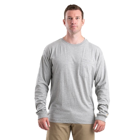 Berne Performance Long Sleeve Pocket T-Shirt, 88% cotton 12% polyester jersey, Grey, 2XLT BSM40