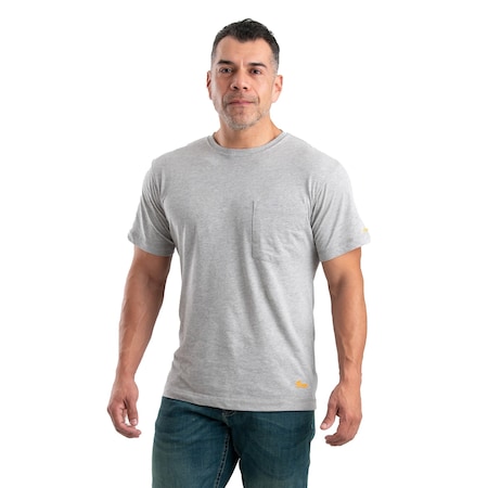 Berne Performance Short Sleeve Pocket T-Shirt, 88% cotton 12% polyester jersey, Grey, M BSM76