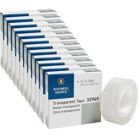 Business Source Tape, Roll, Transpr, 3/4X1296", PK12 32949PK