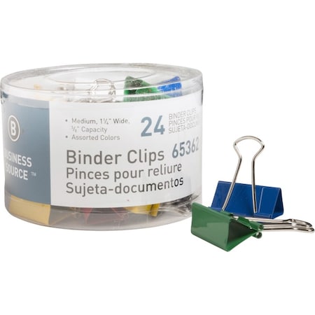 Business Source Clip, Binder, Medium, Ast, PK24 65362