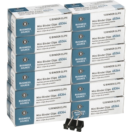 Business Source Clip, Binder, Mini, 120Pcbk, PK12 65364BX