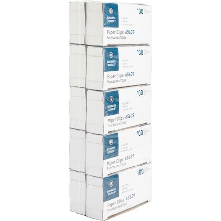 Business Source Clips, Paper, Standard, Jumbo, PK10 65639