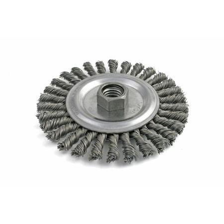 Brush Research BSTCM102S20, 4" Dia. Stinger Bead Wheel, .020 SS, 5/8-11" AH, .875" Trim, .187" Face Width BSTCM102S20