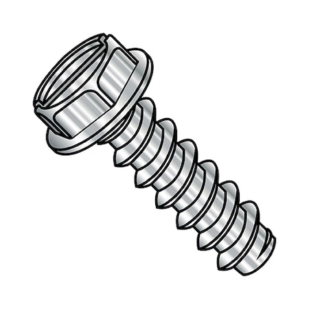Zoro Select Self-Drilling Screw, #10-16 x 1/4 in, Plain 18-8