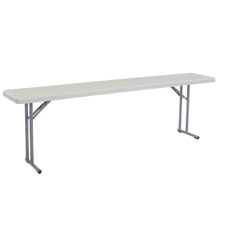 National Public Seating Rectangle Seminar Table, 18" W, 96" L, 29-1/2" H, Blow-molded plastic Top, Speckled Gray BT1896