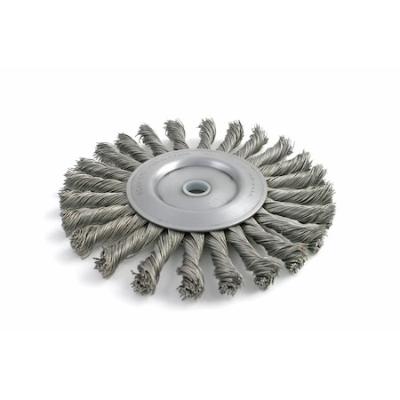 Brush Research BTC830F, 8" Knotted Wire Wheel, .030 CS, 5/8-1/2" Arbor Hole, .1.687 Trim, .562" Face Width BTC830F