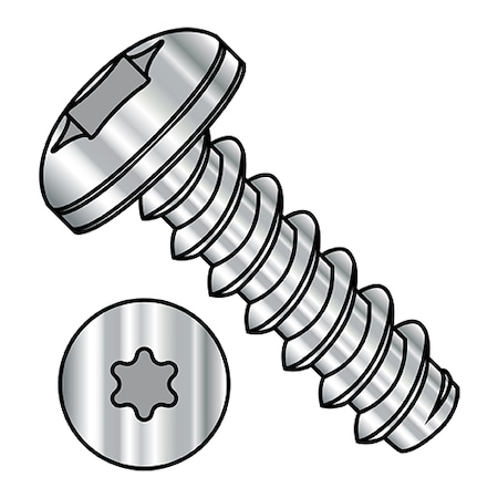 Zoro Select #8-18 x 1/2" 18-8 Stainless Steel Self Drilling Screws, Pan Head Type, Six Lobe Drive Type, 5000 PK 0808BTP188