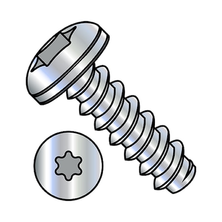 Zoro Select #6-20 x 3/8" Steel Self Drilling Screws, Pan Head Type, Six Lobe Drive Type, 10000 PK 0606BTP