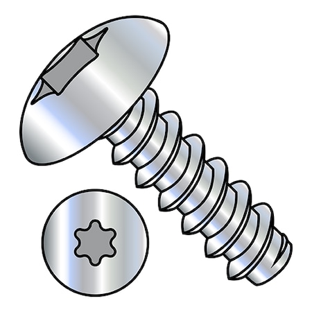 Zoro Select Sheet Metal Screw, #8-18 x 3/8 in, Zinc Plated Steel Truss Head Torx Drive, 10000 PK 0806BTT