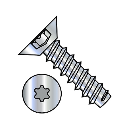 Zoro Select Self-Drilling Screw, #8-18 x 3/8 in, Zinc Plated Steel Flat Head Torx Drive, 10000 PK 0806BTU
