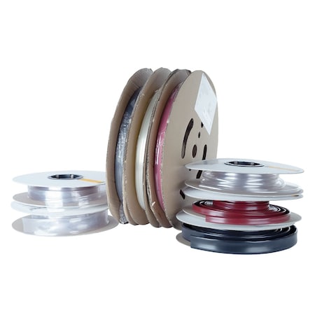 Burndy Heat Shrink Tube, Thin Wall, 2:1 I.D. Shrink Ratio, Clear, 100 ft 50134236