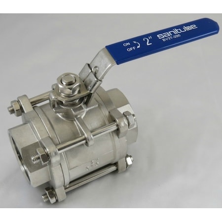 Sanitube Threaded Ball Valves, Full Port, 3/4" 3P BV3T-075