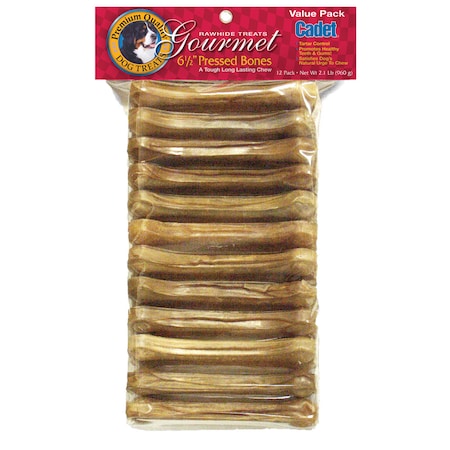 Cadet Pressed Rawhide Bones 6.5 inches 12Pcs C00832