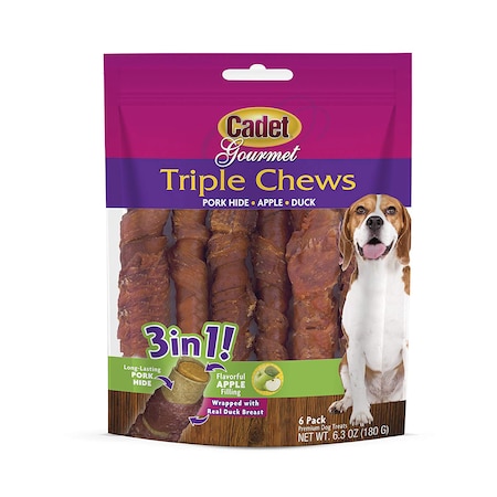 Cadet Triple Chew Treat Duck/Apple 6Pcs C07781W