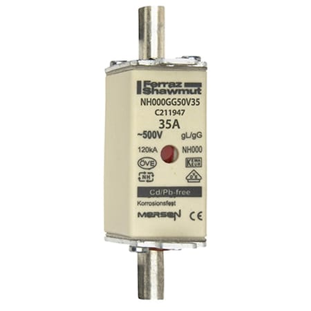 Mersen Fuse Link, C21 Series, 35A, 500V AC, Square C211947