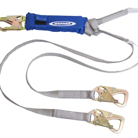 Werner DeCoil TwinLeg Lanyard (1" web, Snaphook) C411701