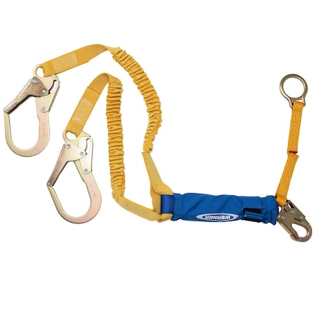 Werner DeCoil Stretch Twinleg Lanyard w/D-ring C446200