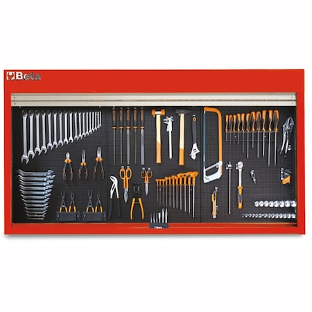Beta C57SP Red Garage Wall Mount Panel, Tool Organizer, 67 in L x 6 in D x 37 in H C57P R