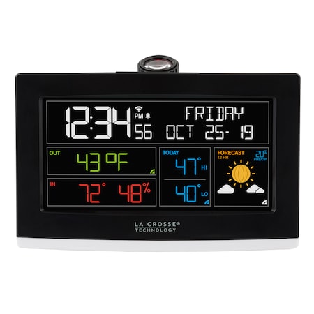 LA CROSSE TECHNOLOGY Wi-Fi Projection Alarm Clock, AccuWeather C82929