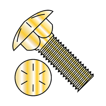 Zoro Select 1/2-13X3 BOLT CARRIAGE GR8 FUL/THR ZINC YELLOW