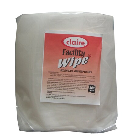 Claire Facility Wipes, 8" x 10", PK1600 910