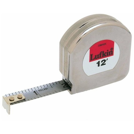 Crescent Lufkin 1/2" x 12' Mezurall Chrome Clad A6 Tape Measure C9212X