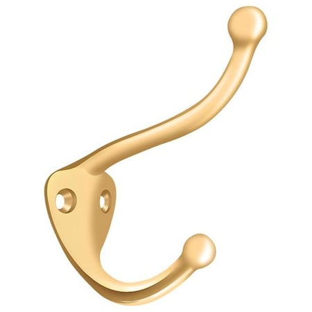 Deltana Coat & Hat Hook Lifetime Brass CAHH3CR003