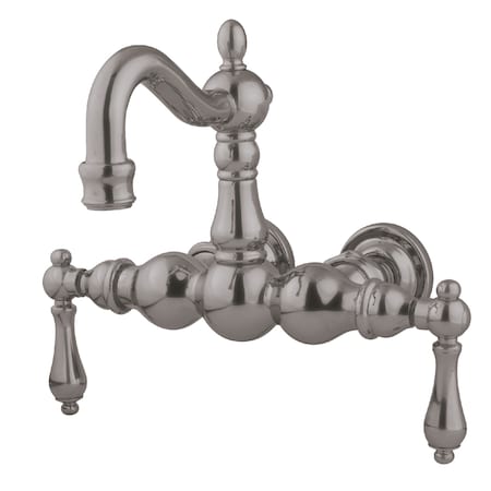 Kingston Brass Wall-Mount Clawfoot Tub Faucet, Brushed Nickel, Tub Wall Mount CC1001T8
