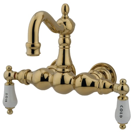 Kingston Brass Wall-Mount Clawfoot Tub Faucet, Polished Brass, Tub Wall Mount CC1003T2