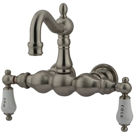 Kingston Brass Wall-Mount Clawfoot Tub Faucet, Brushed Nickel, Tub Wall Mount CC1003T8