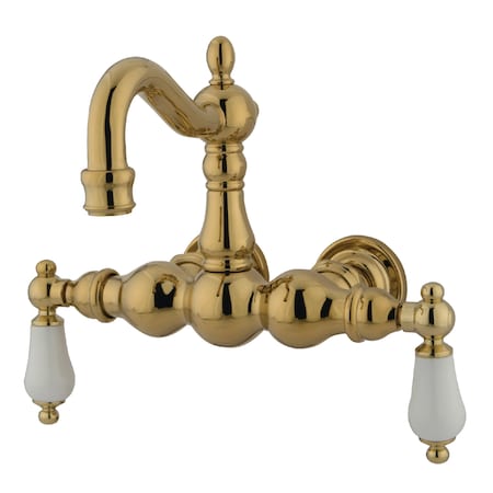 Kingston Brass Wall-Mount Clawfoot Tub Faucet, Polished Brass, Tub Wall Mount CC1005T2