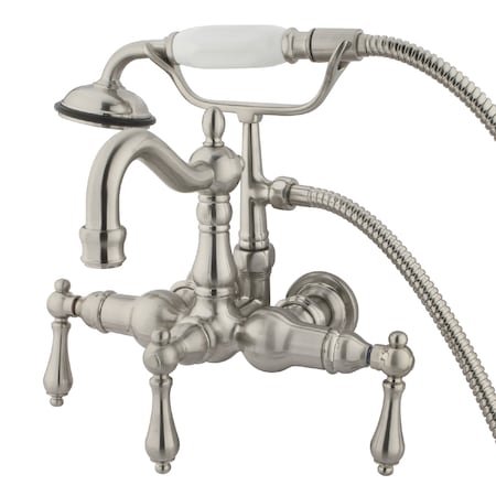 Kingston Brass Wall-Mount Clawfoot Tub Faucet, Brushed Nickel, Tub Wall Mount CC1007T8