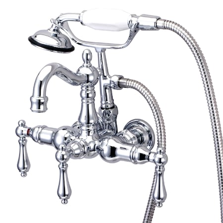 Kingston Brass Wall-Mount Clawfoot Tub Faucet, Polished Chrome, Tub Wall Mount CC1008T1