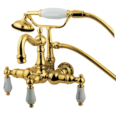 Kingston Brass Wall-Mount Clawfoot Tub Faucet, Polished Brass, Tub Wall Mount CC1009T2