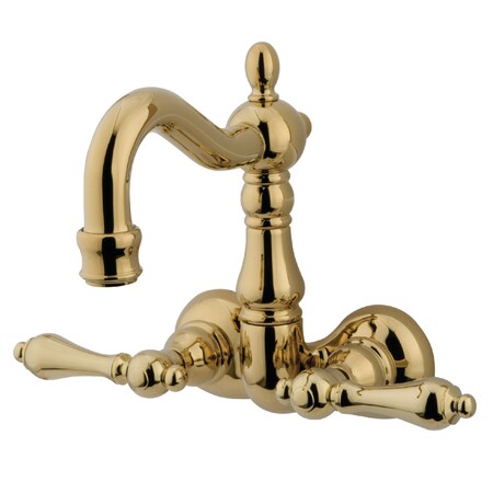 Kingston Brass Wall-Mount Clawfoot Tub Faucet, Polished Brass, Tub Wall Mount CC1071T2