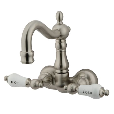 Kingston Brass Wall-Mount Clawfoot Tub Faucet, Brushed Nickel, Tub Wall Mount CC1073T8