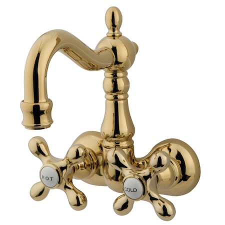 Kingston Brass Wall-Mount Clawfoot Tub Faucet, Polished Brass, Tub Wall Mount CC1077T2