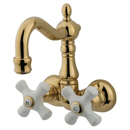 Kingston Brass Wall-Mount Clawfoot Tub Faucet, Polished Brass, Tub Wall Mount CC1079T2