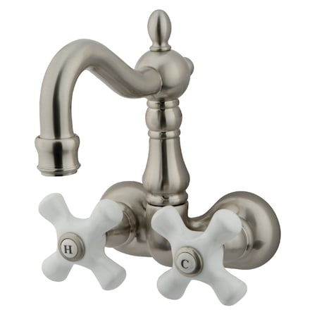 Kingston Brass Wall-Mount Clawfoot Tub Faucet, Brushed Nickel, Tub Wall Mount CC1079T8