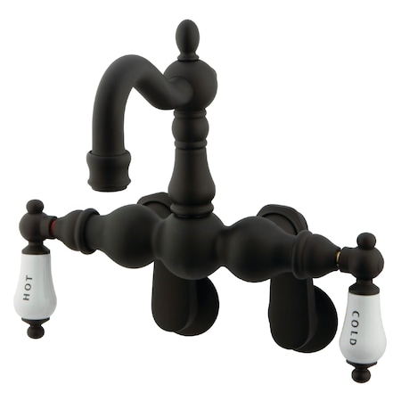 Kingston Brass Wall-Mount Clawfoot Tub Faucet, Standard, 3-3/8" to 9", 2, Tub Wall Mount, Oil Rubbed Bronze CC1085T5